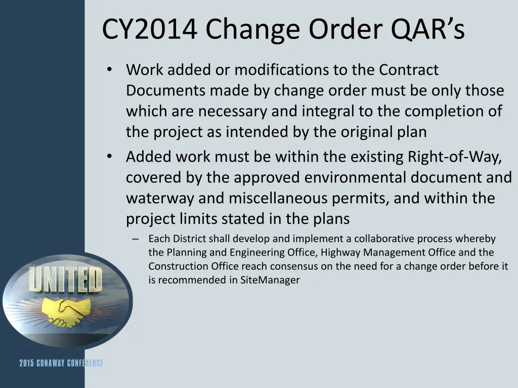 cy2014 change order qar s 1