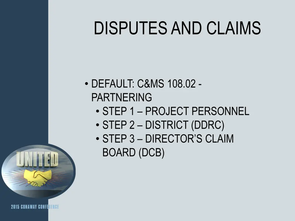 disputes and claims