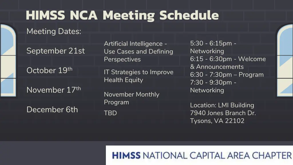 himss nca meeting schedule meeting dates