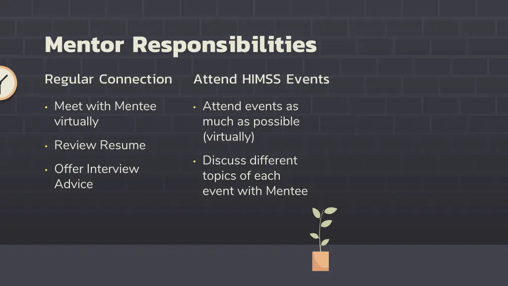 mentor responsibilities regular connection
