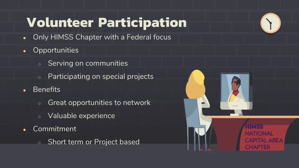 volunteer participation only himss chapter with
