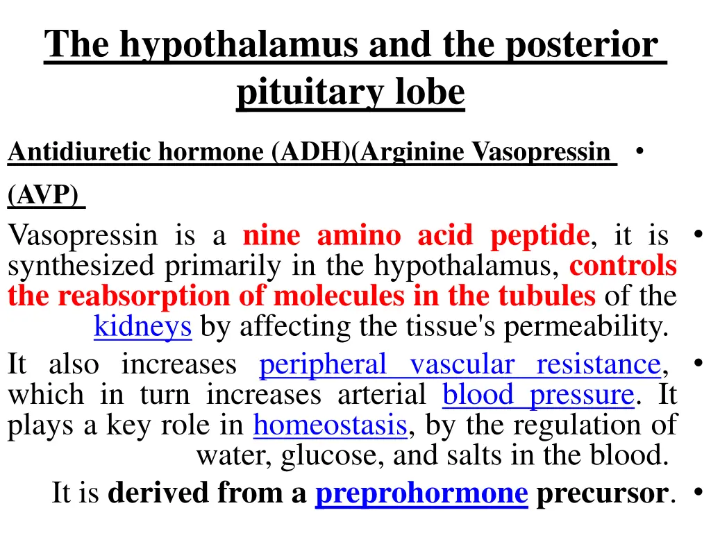 the hypothalamus and the posterior pituitary lobe