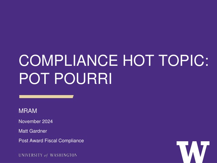 compliance hot topic pot pourri