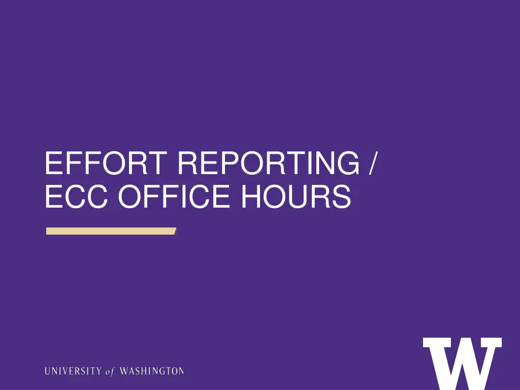 effort reporting ecc office hours