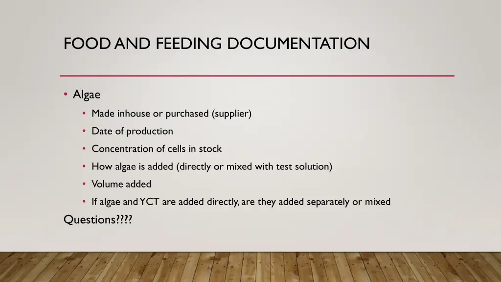 food and feeding documentation 1