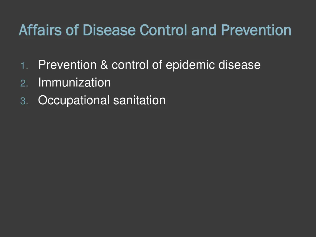 affairs of disease control affairs of disease