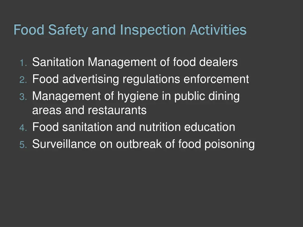 food food safety and inspection activities safety
