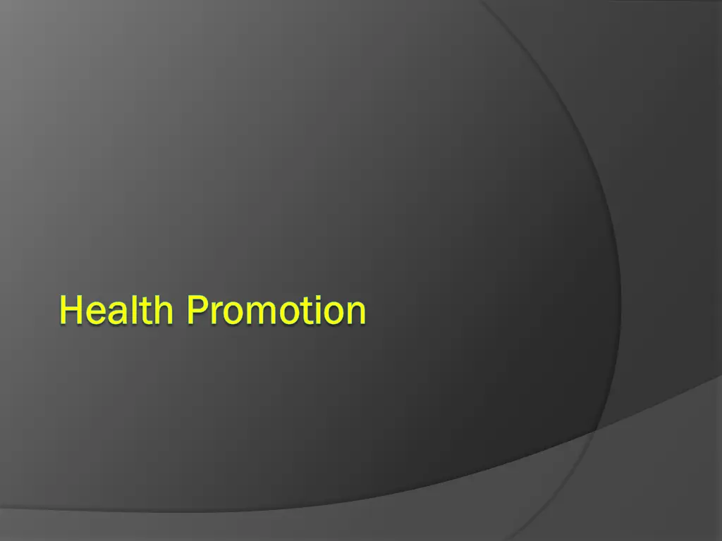 health promotion health promotion