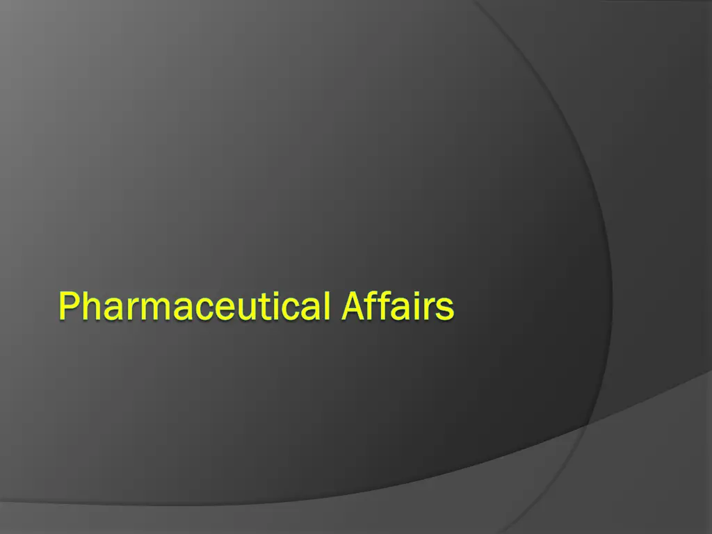 pharmaceutical affairs pharmaceutical affairs
