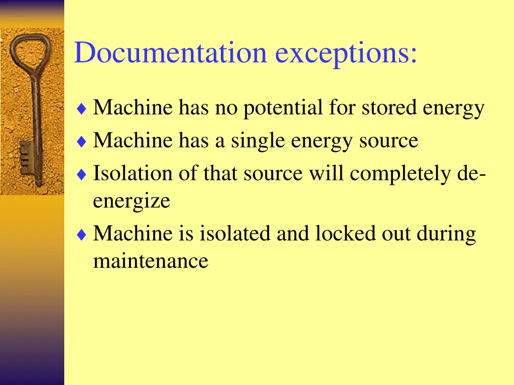 documentation exceptions