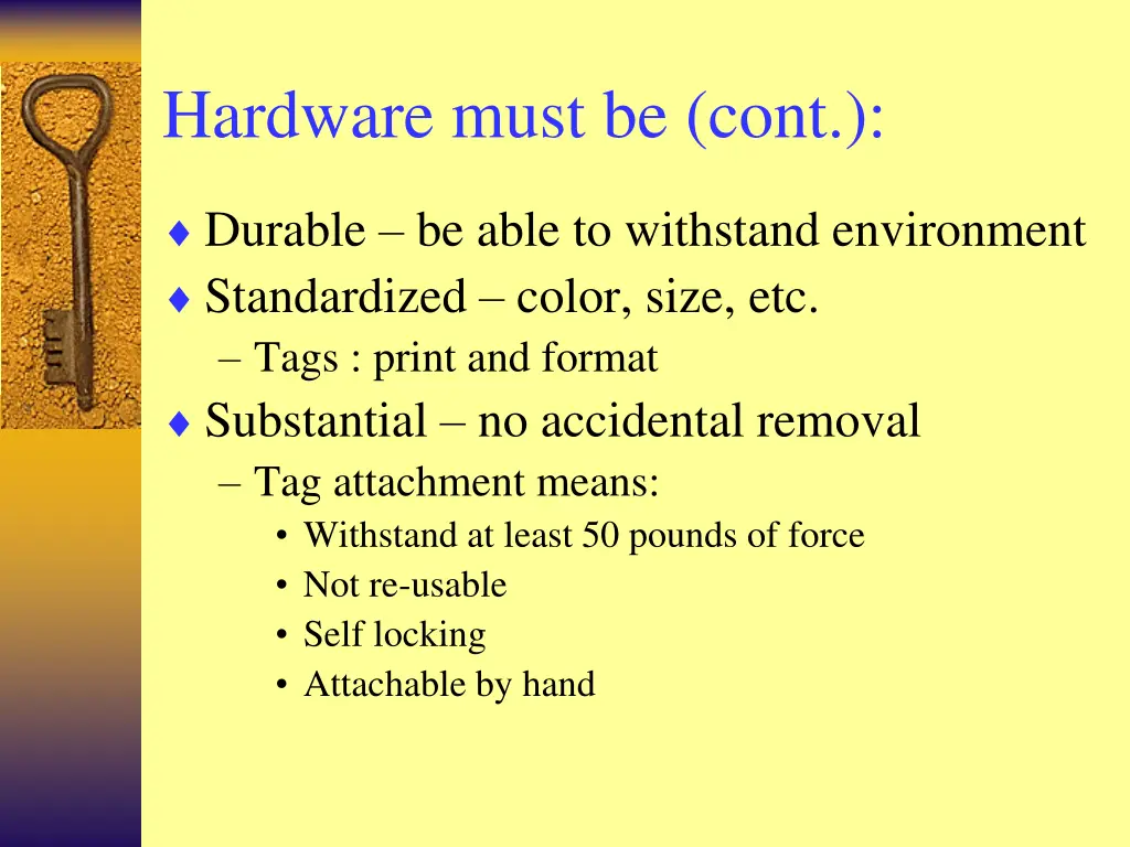 hardware must be cont