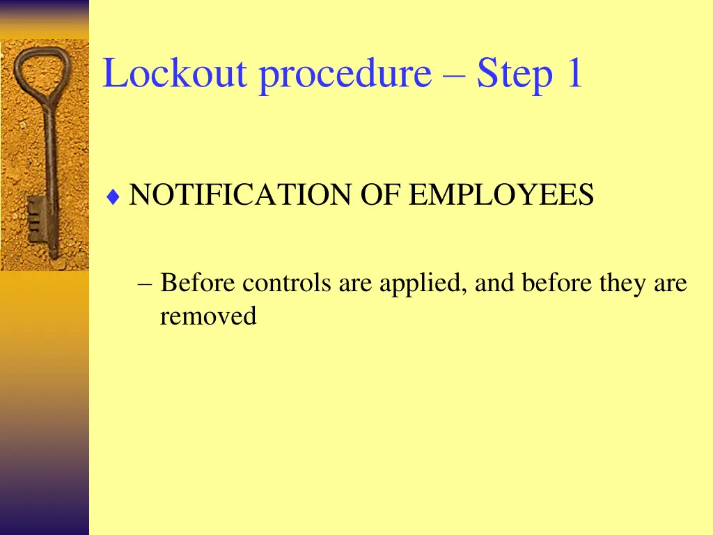 lockout procedure step 1