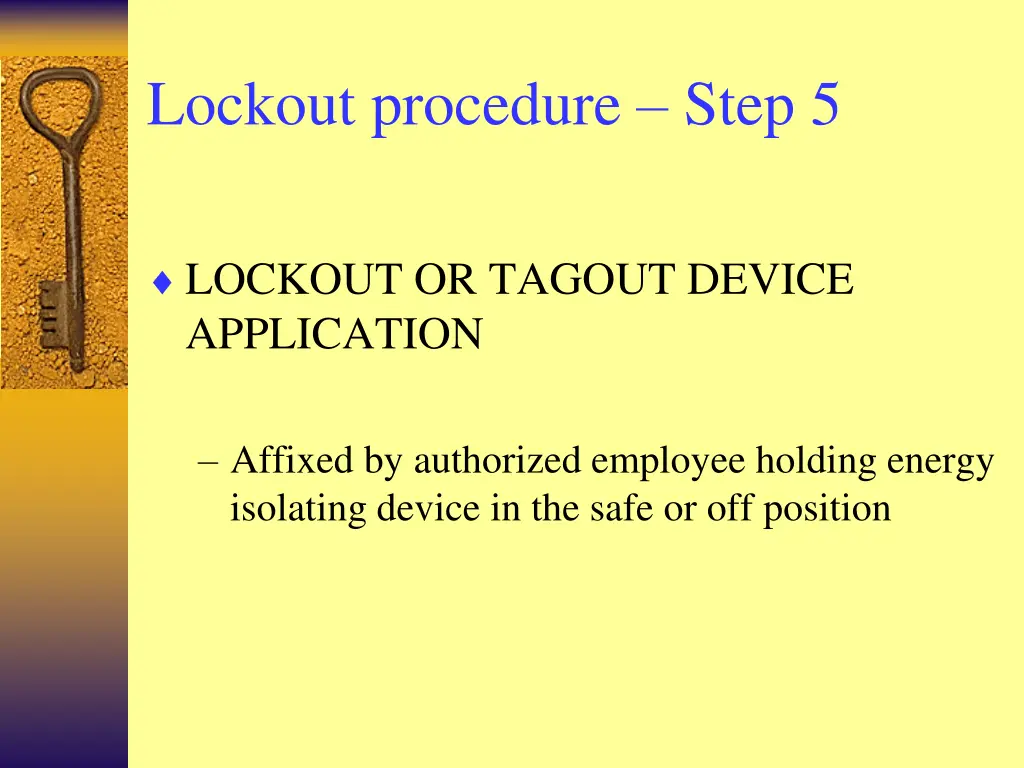 lockout procedure step 5