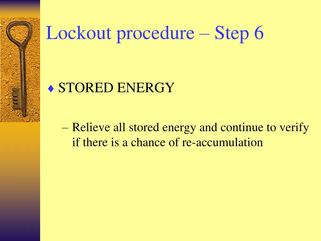 lockout procedure step 6