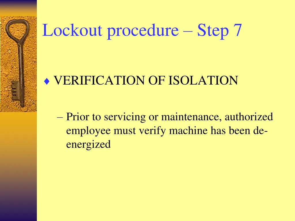 lockout procedure step 7