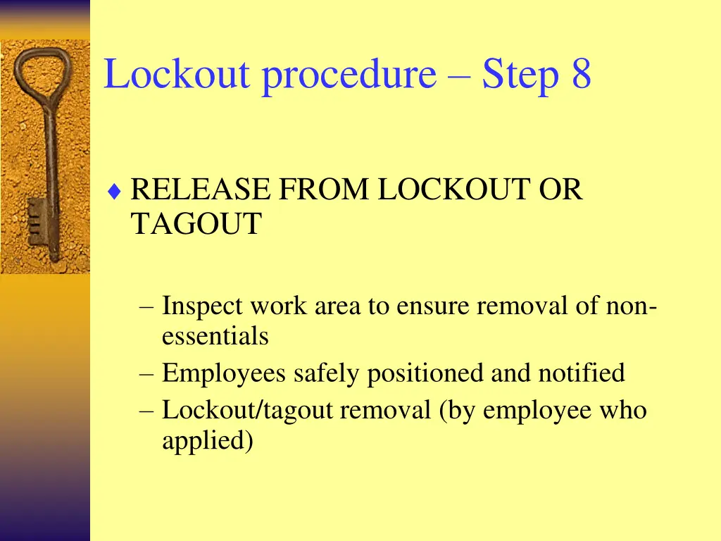 lockout procedure step 8