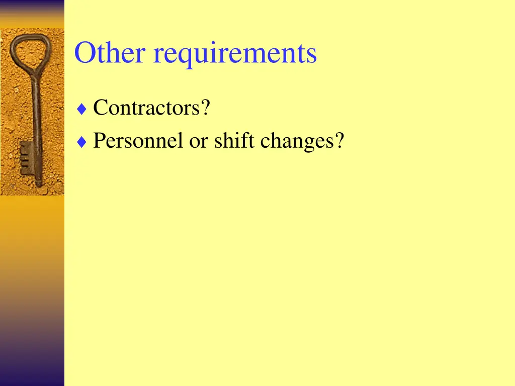 other requirements