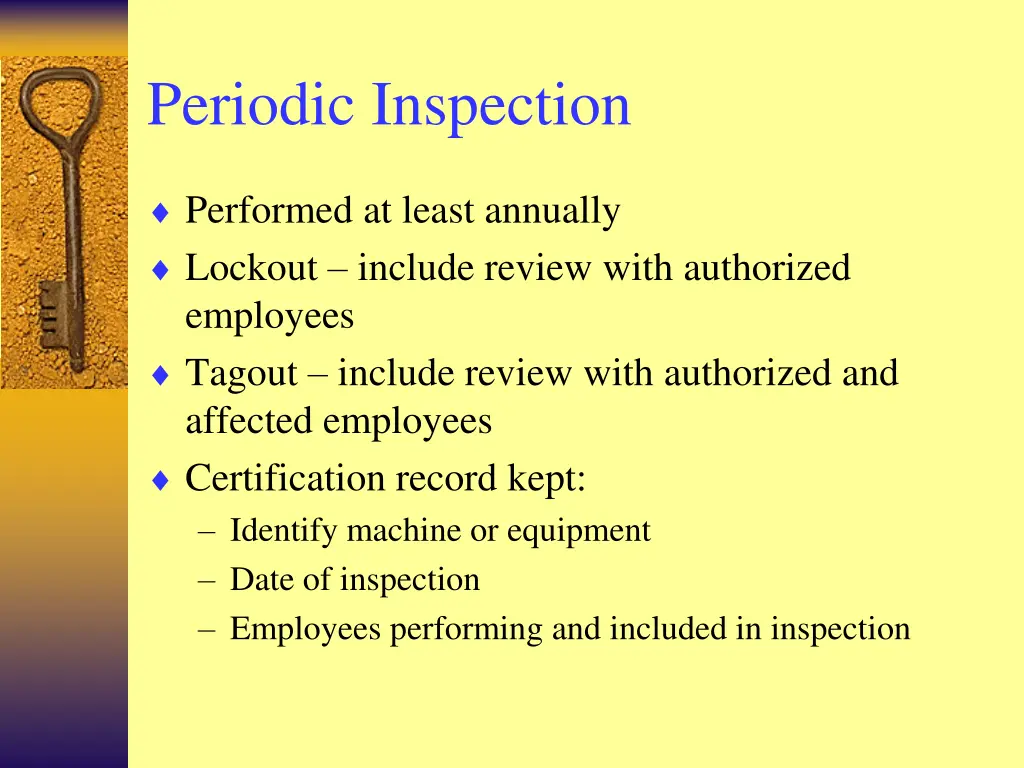 periodic inspection