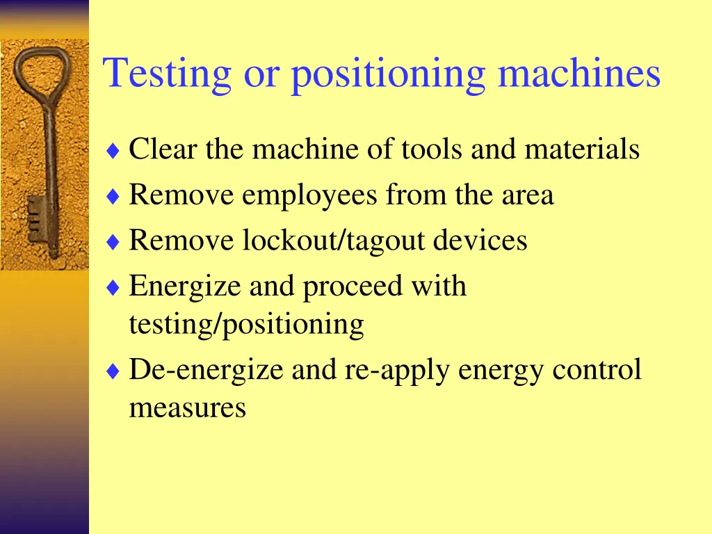 testing or positioning machines