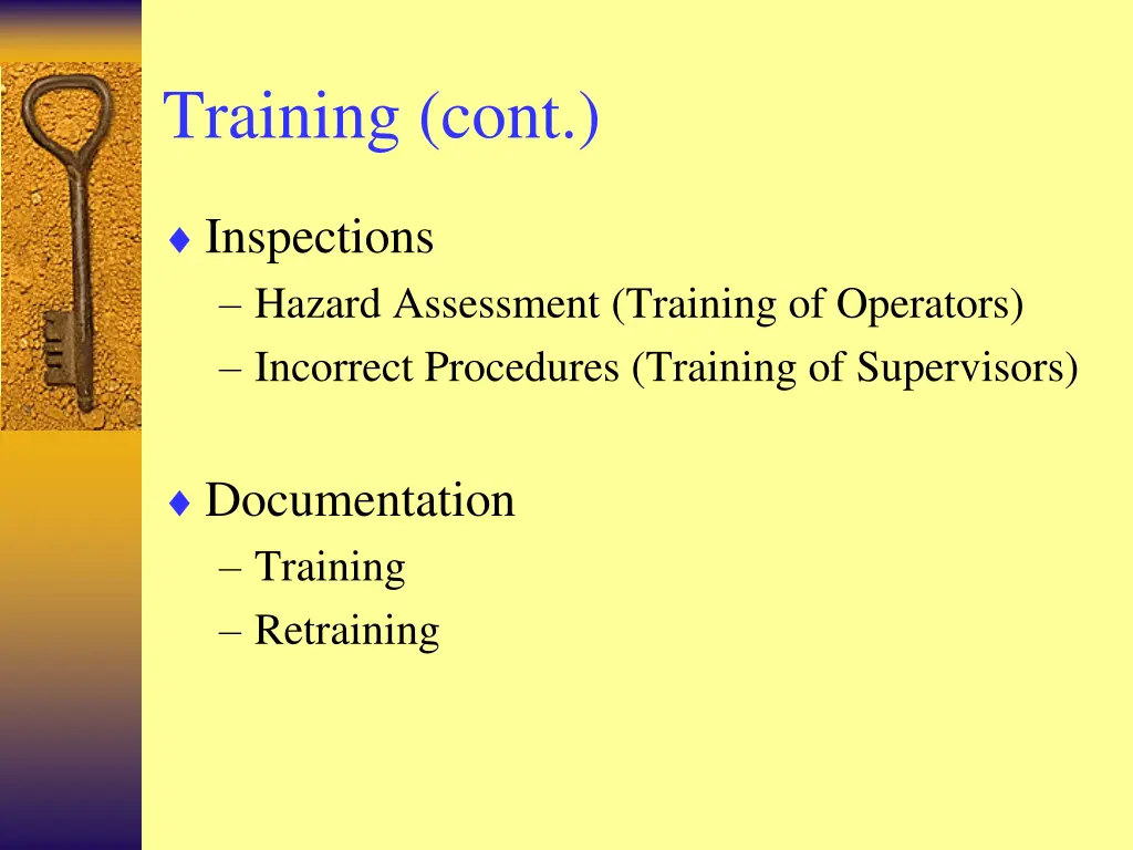 training cont 1
