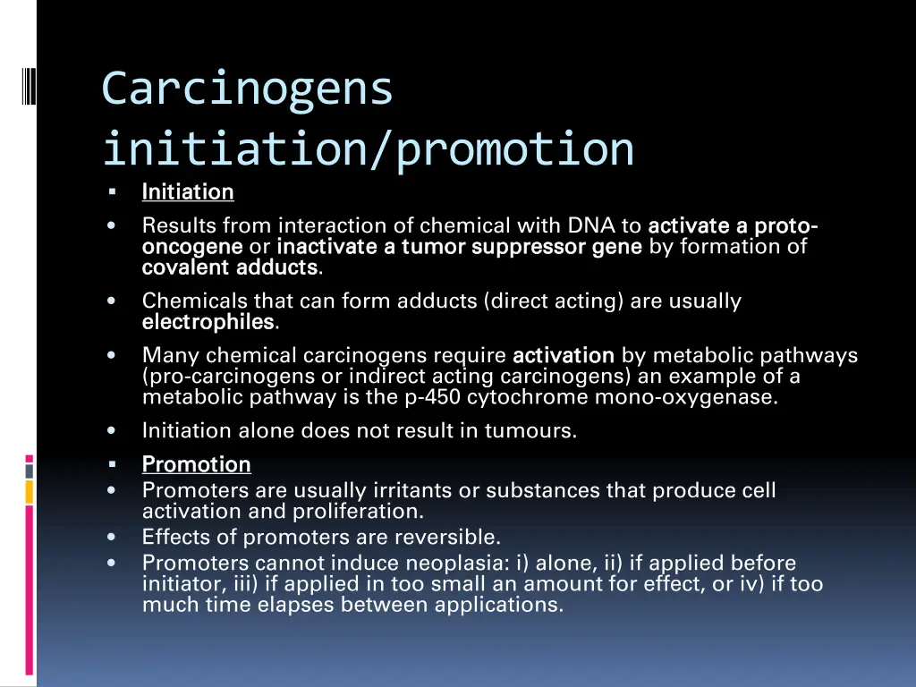 carcinogens initiation promotion initiation