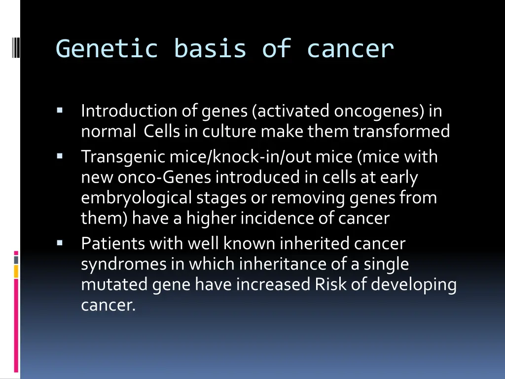 genetic basis of cancer