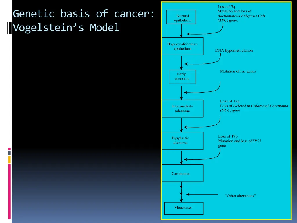 loss of 5q mutation and loss of adenomatous