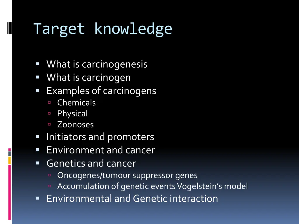 target knowledge