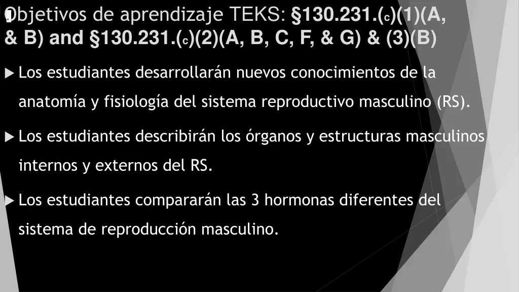 objetivos de aprendizaje teks
