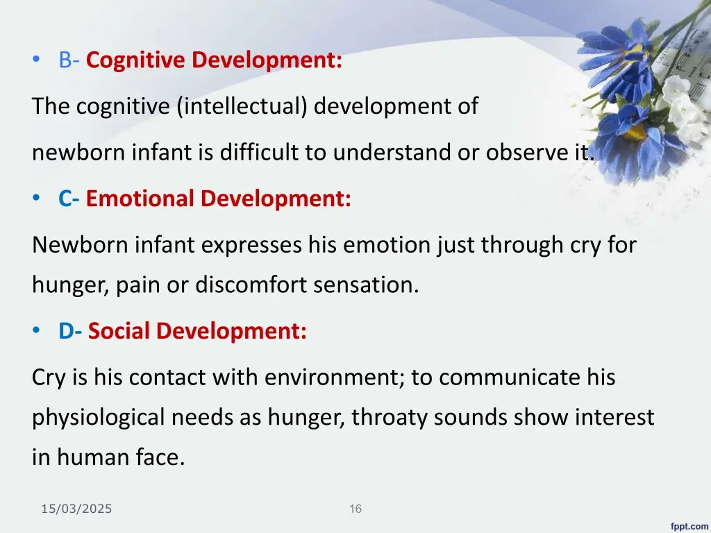 b cognitive development