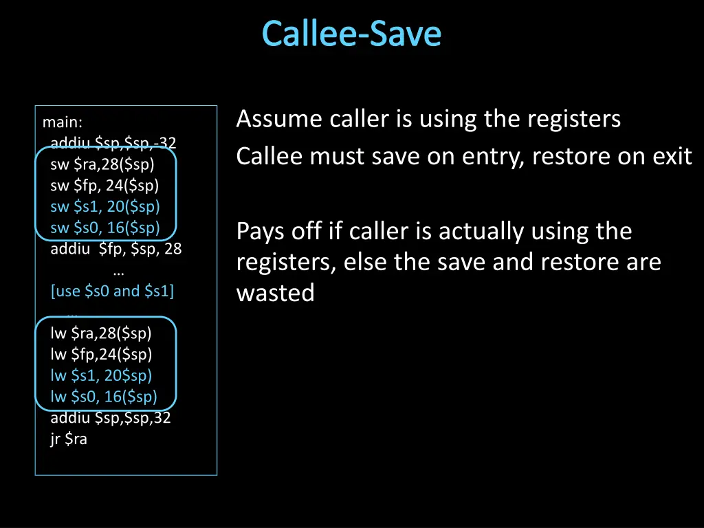 callee save 1