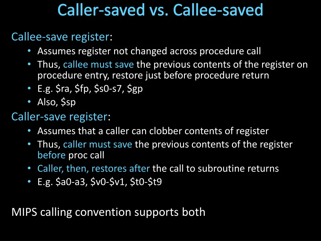 caller saved vs callee saved 1