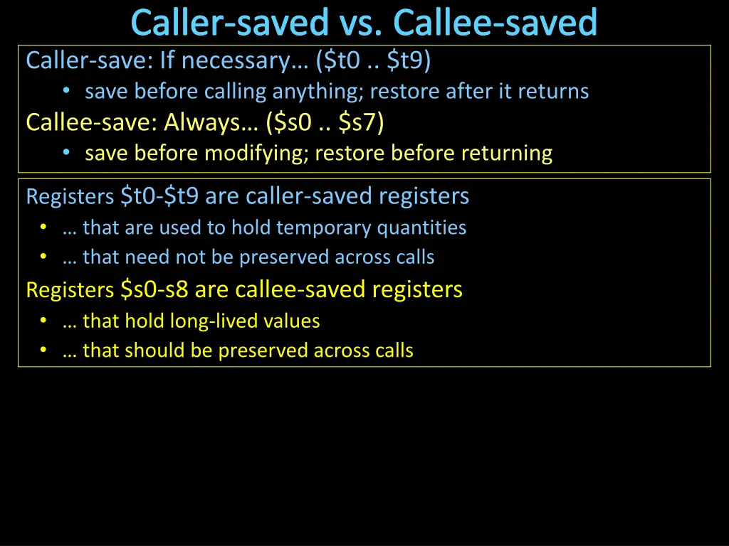 caller saved vs callee saved caller save 4