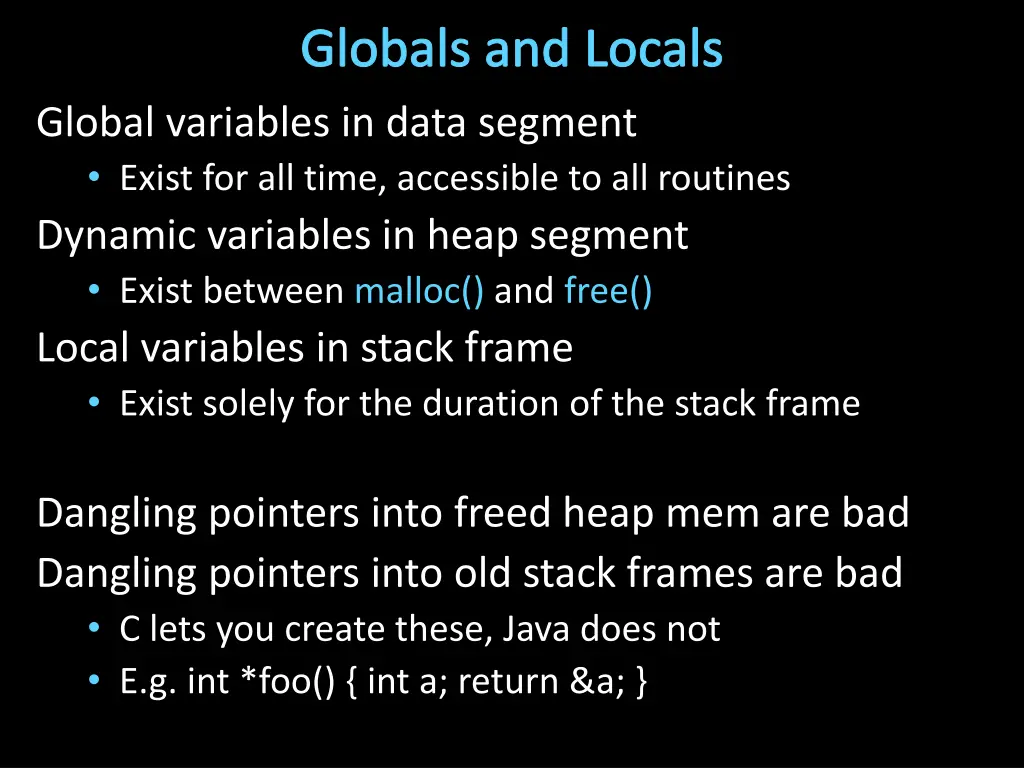 globals and locals