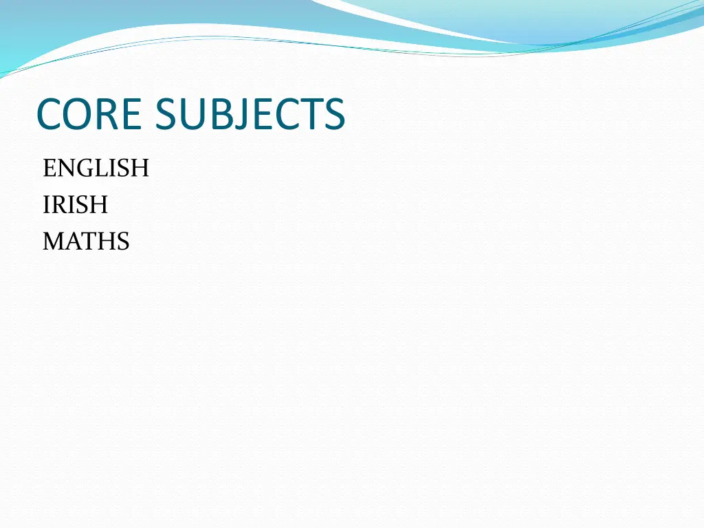 core subjects