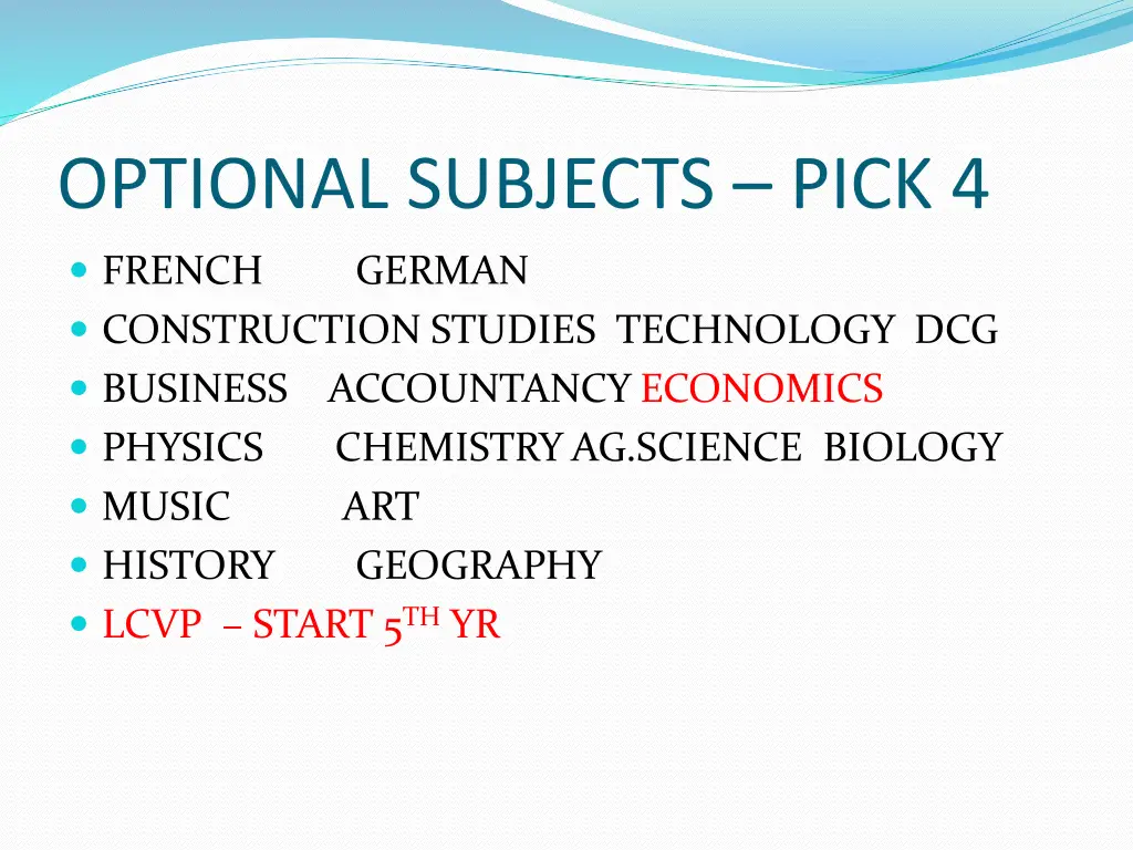 optional subjects pick 4