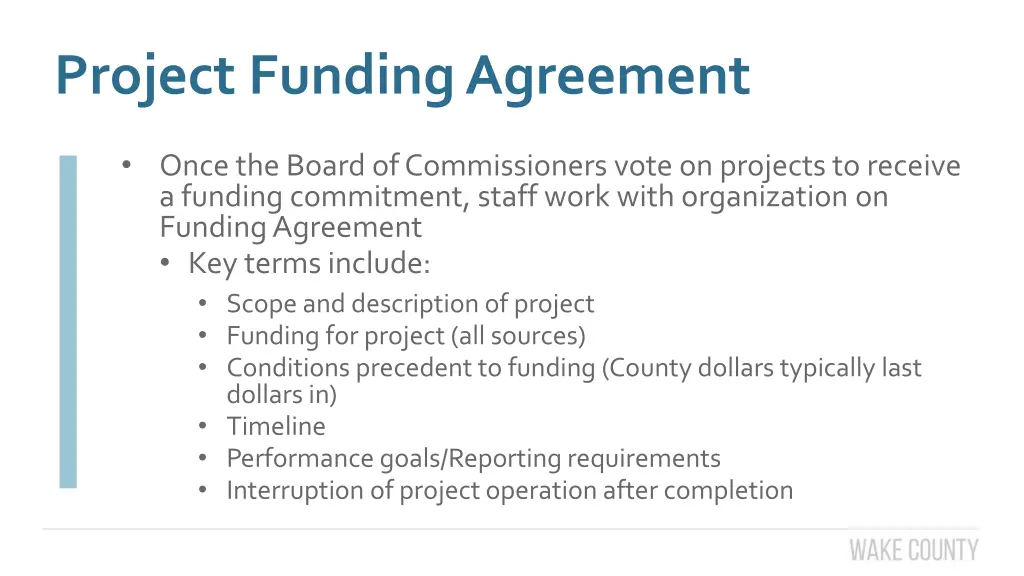 project funding agreement