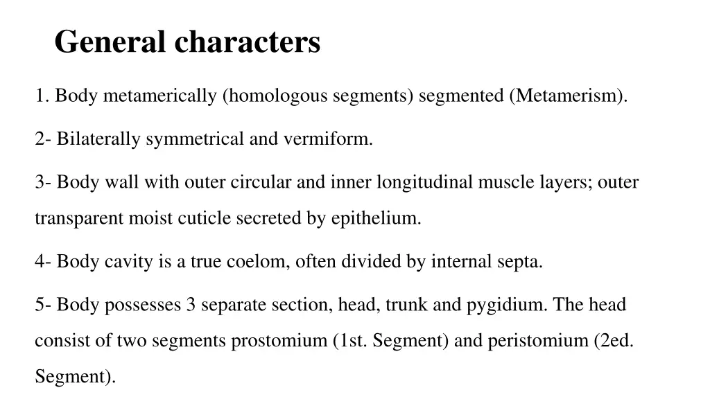 general characters