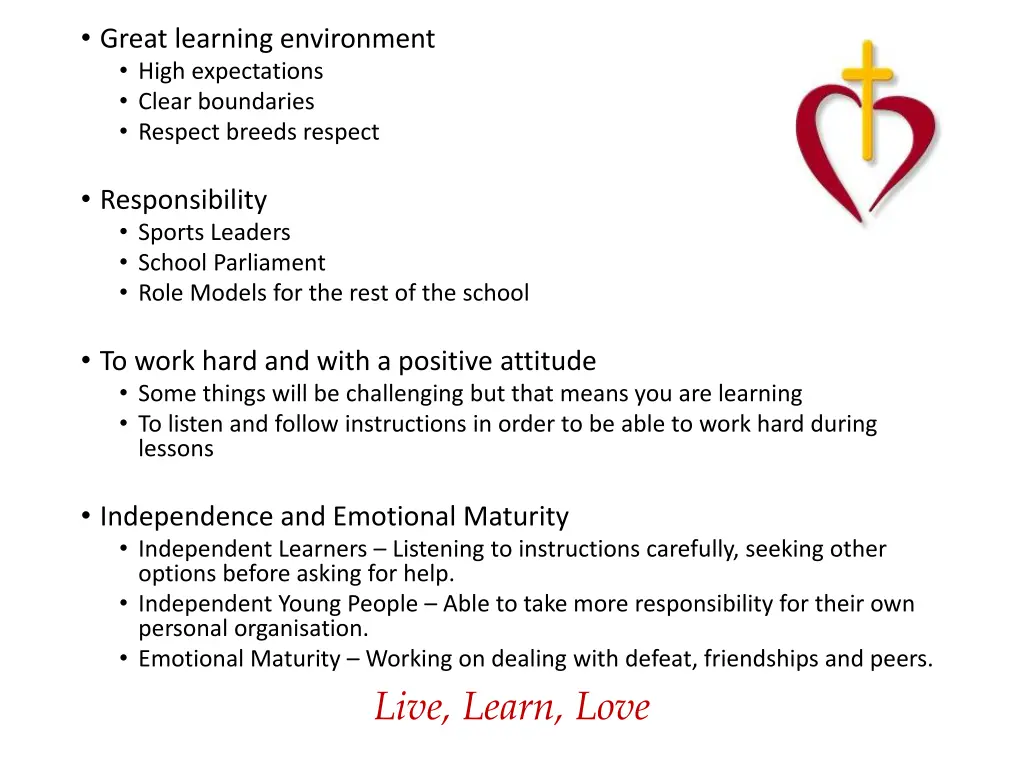 great learning environment high expectations
