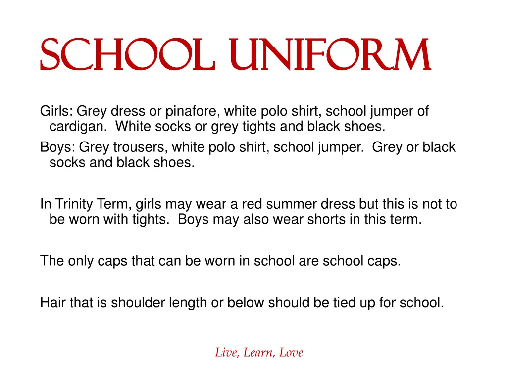 school uniform school uniform