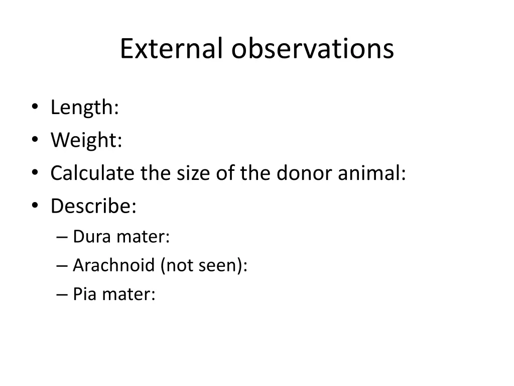 external observations