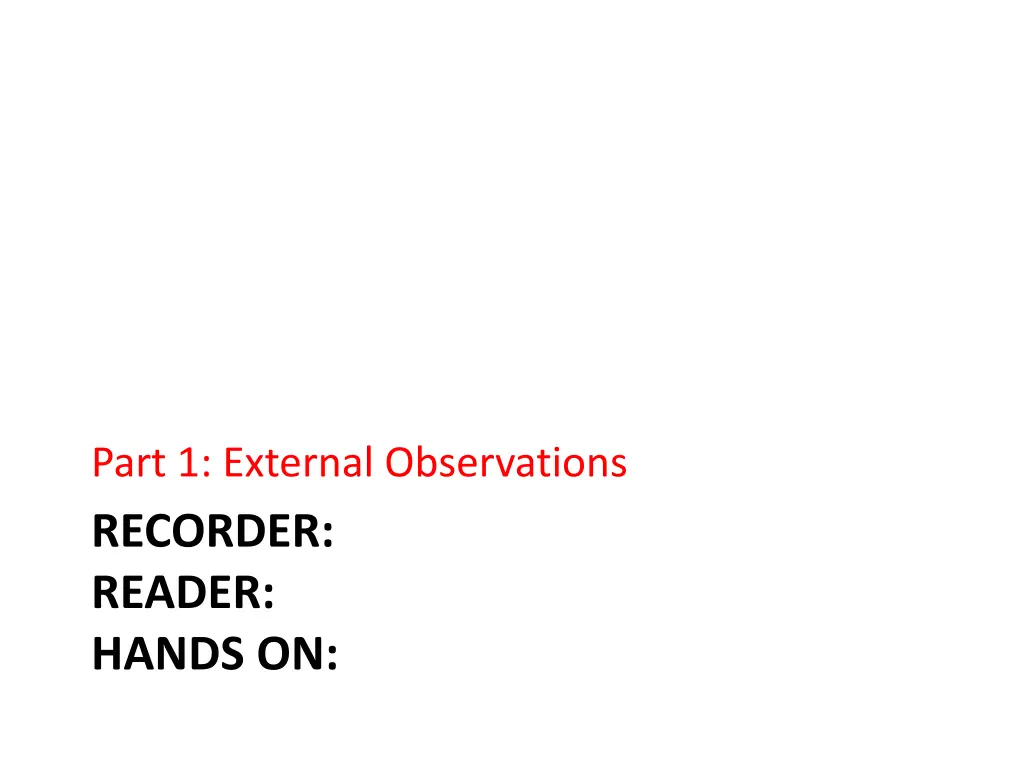 part 1 external observations