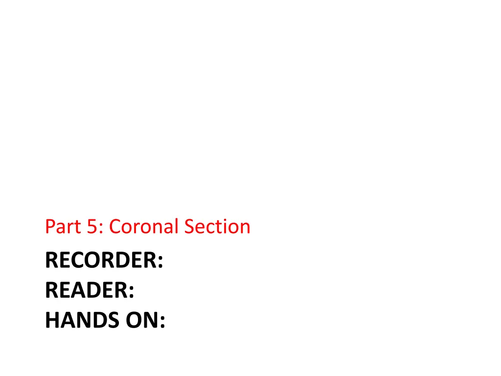 part 5 coronal section