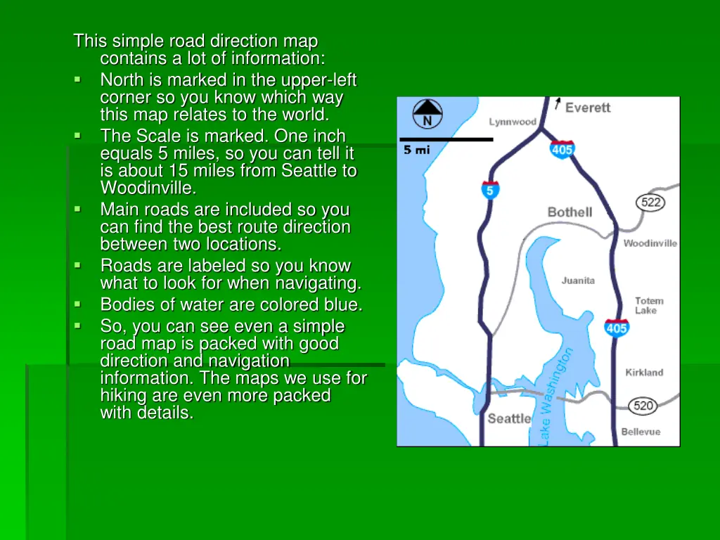this simple road direction map contains