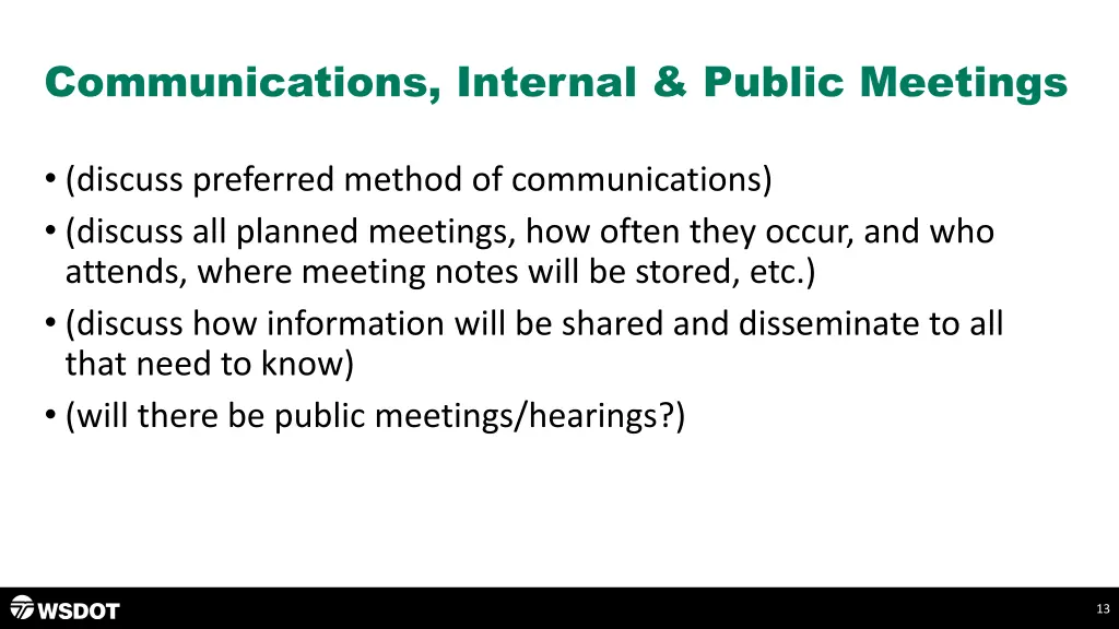 communications internal public meetings