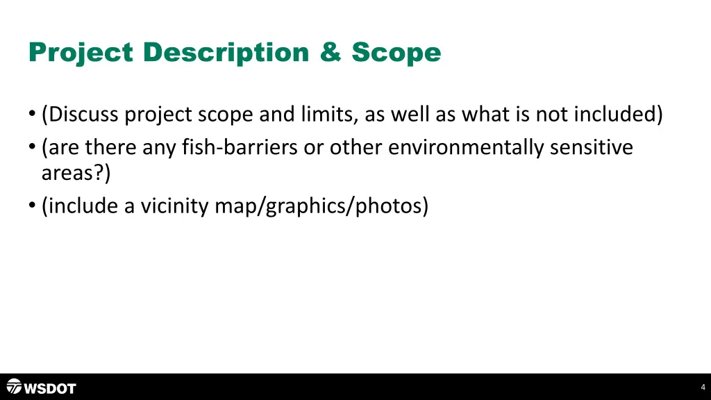 project description scope