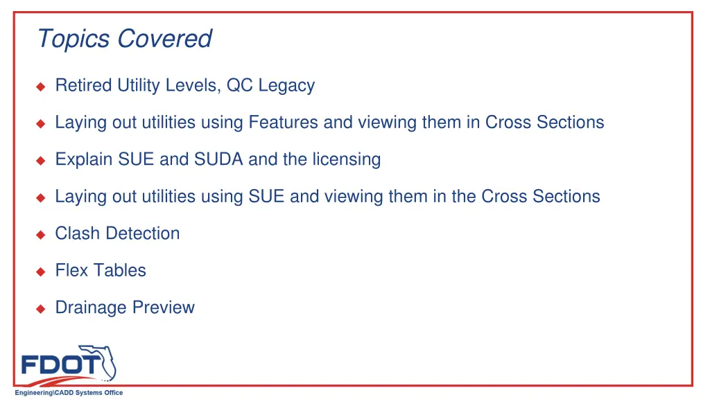 topics covered