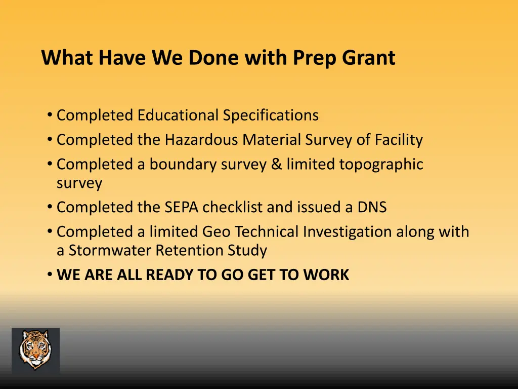 what have we done with prep grant
