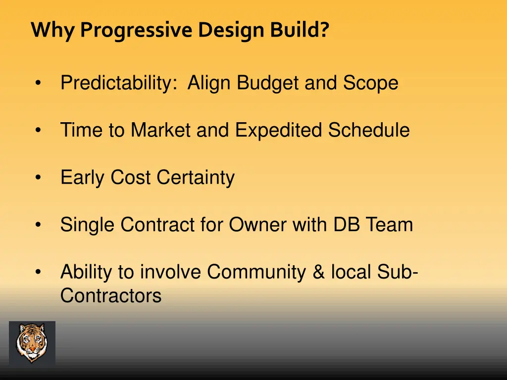 why progressive design build