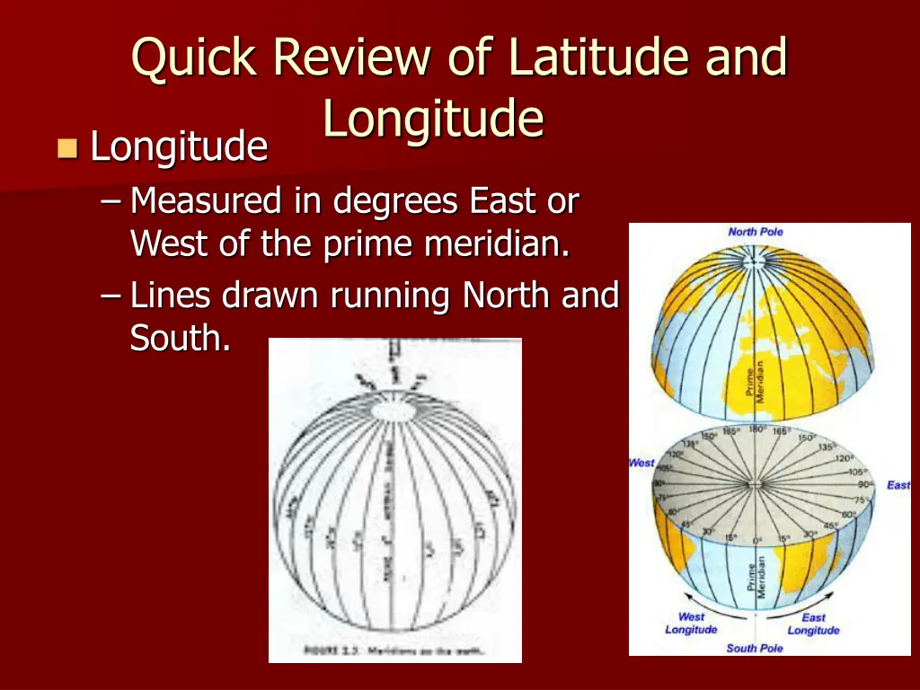 quick review of latitude and longitude longitude